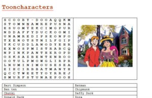 Cartoon wordsearch